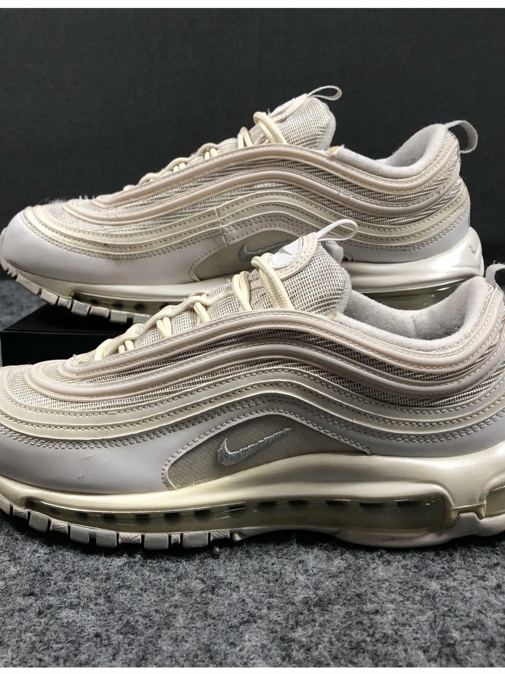 Nike Air Max 97 Shoes Womens 8.5 White Cream Mesh Running Sneakers